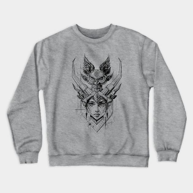 Owl Witch Crewneck Sweatshirt by Lion Star Tees